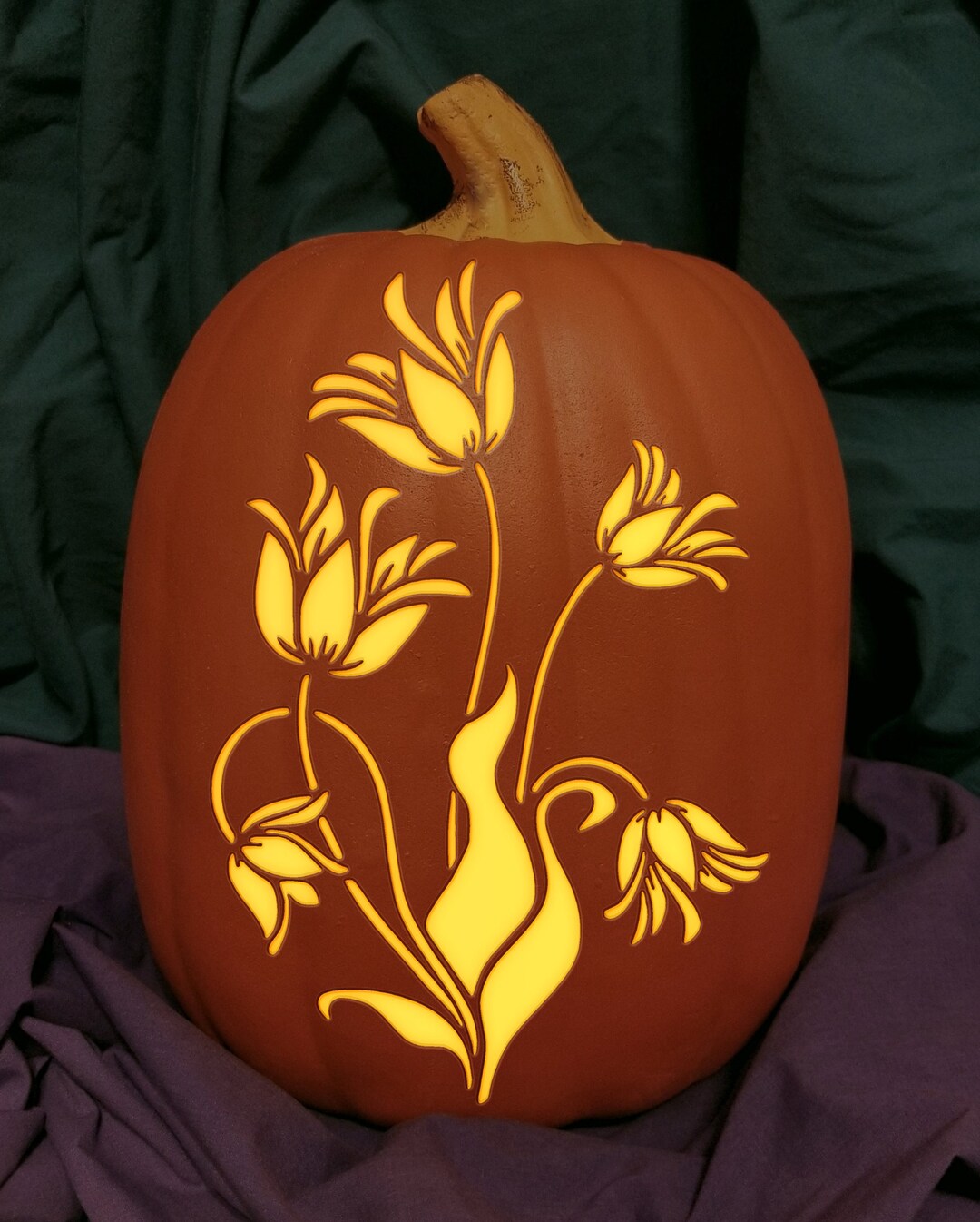 Decorative Flowers Carved Foam Permanent Pumpkin - Etsy