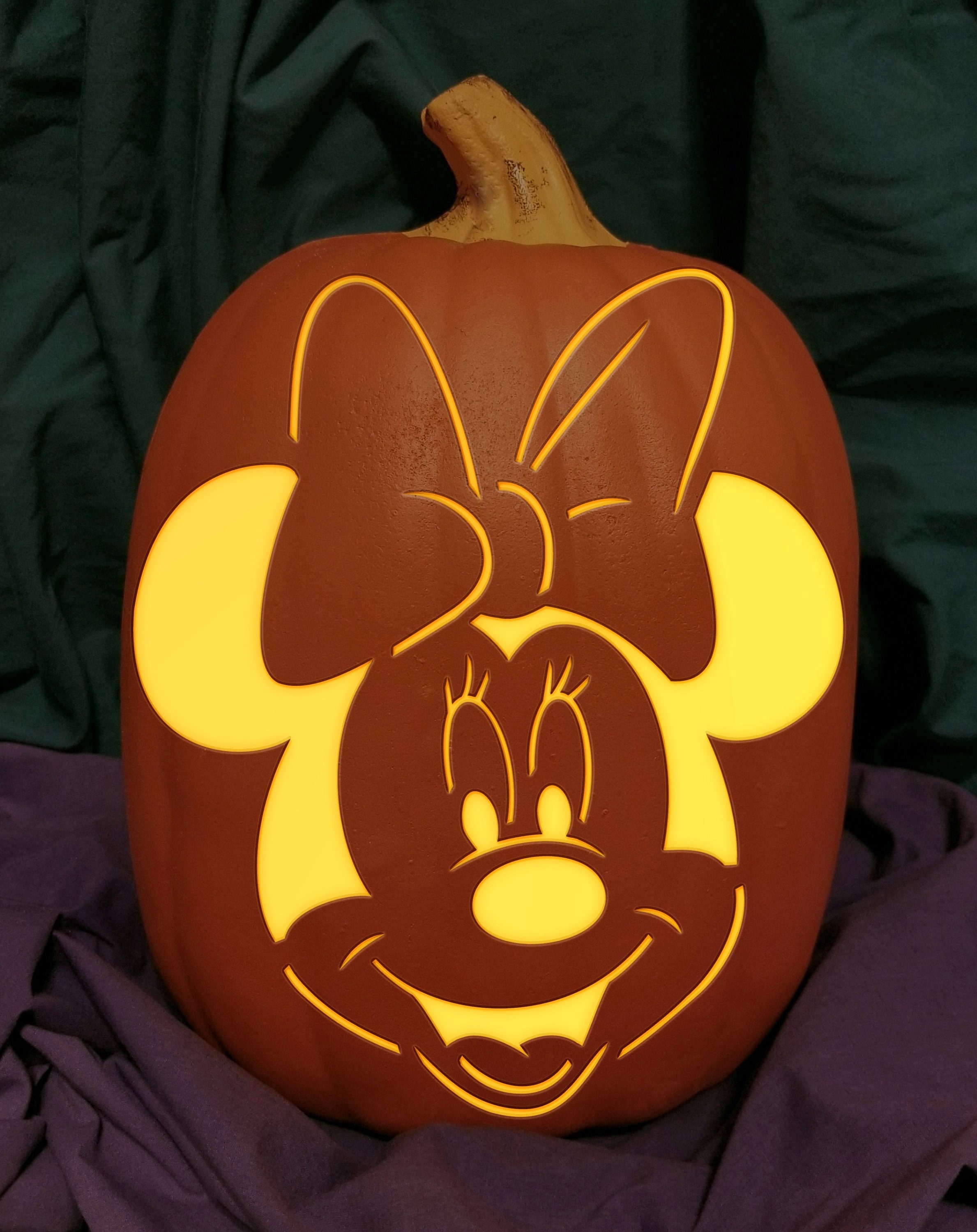 Buy Minnie Mouse Face Carved Foam Permanent Pumpkin Online in