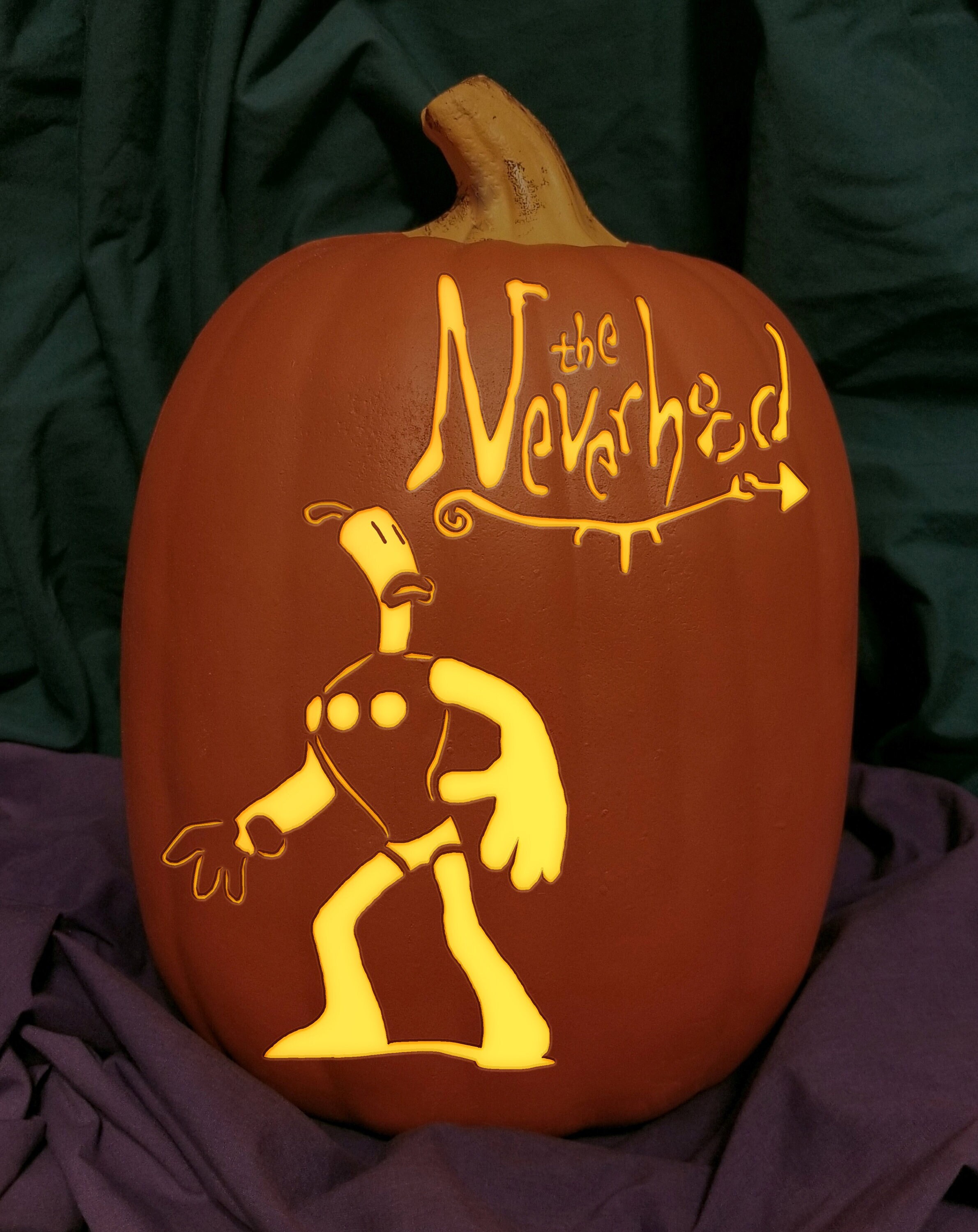 Neverhood Carved Foam Permanent Pumpkin Doug Tennapel Claymation