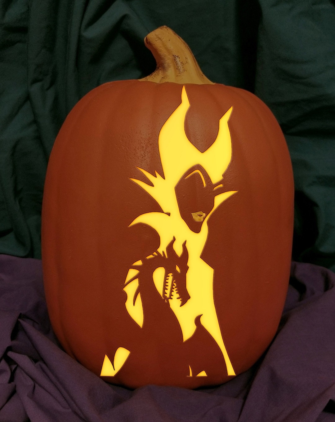 Maleficent Carved Foam Permanent Pumpkin - Etsy