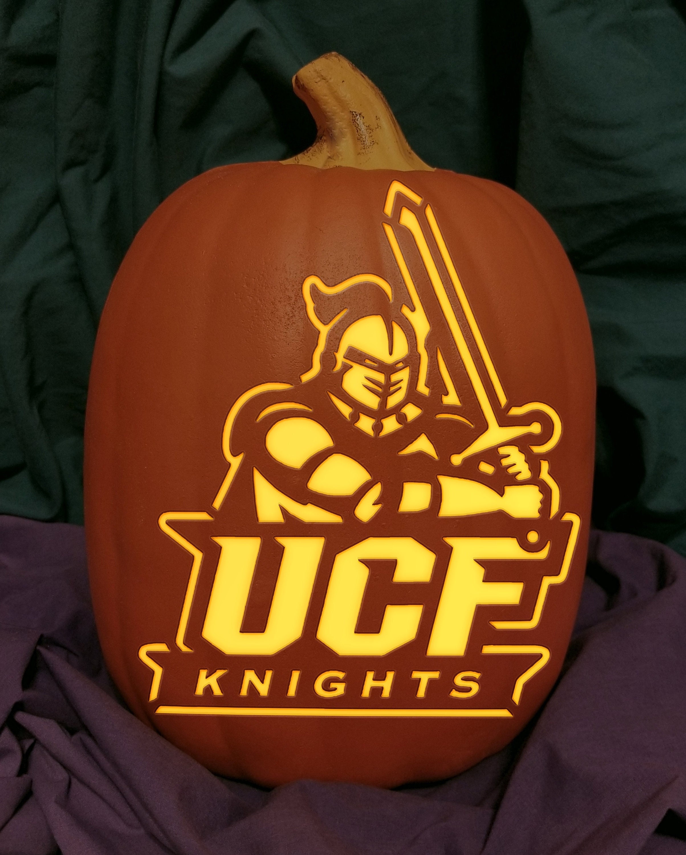 UCF Knightro Carved Foam Permanent Pumpkin Pegasus Mascot Marching Band ...