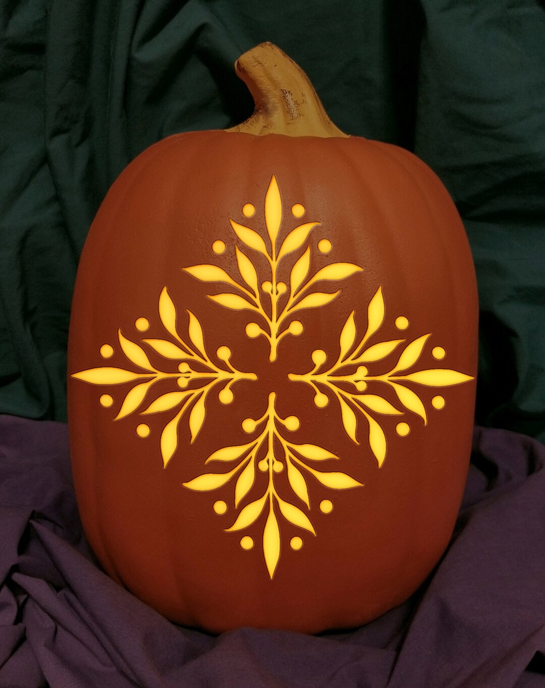 Decorative Leaves & Berries Carved Foam Permanent Pumpkin - Etsy