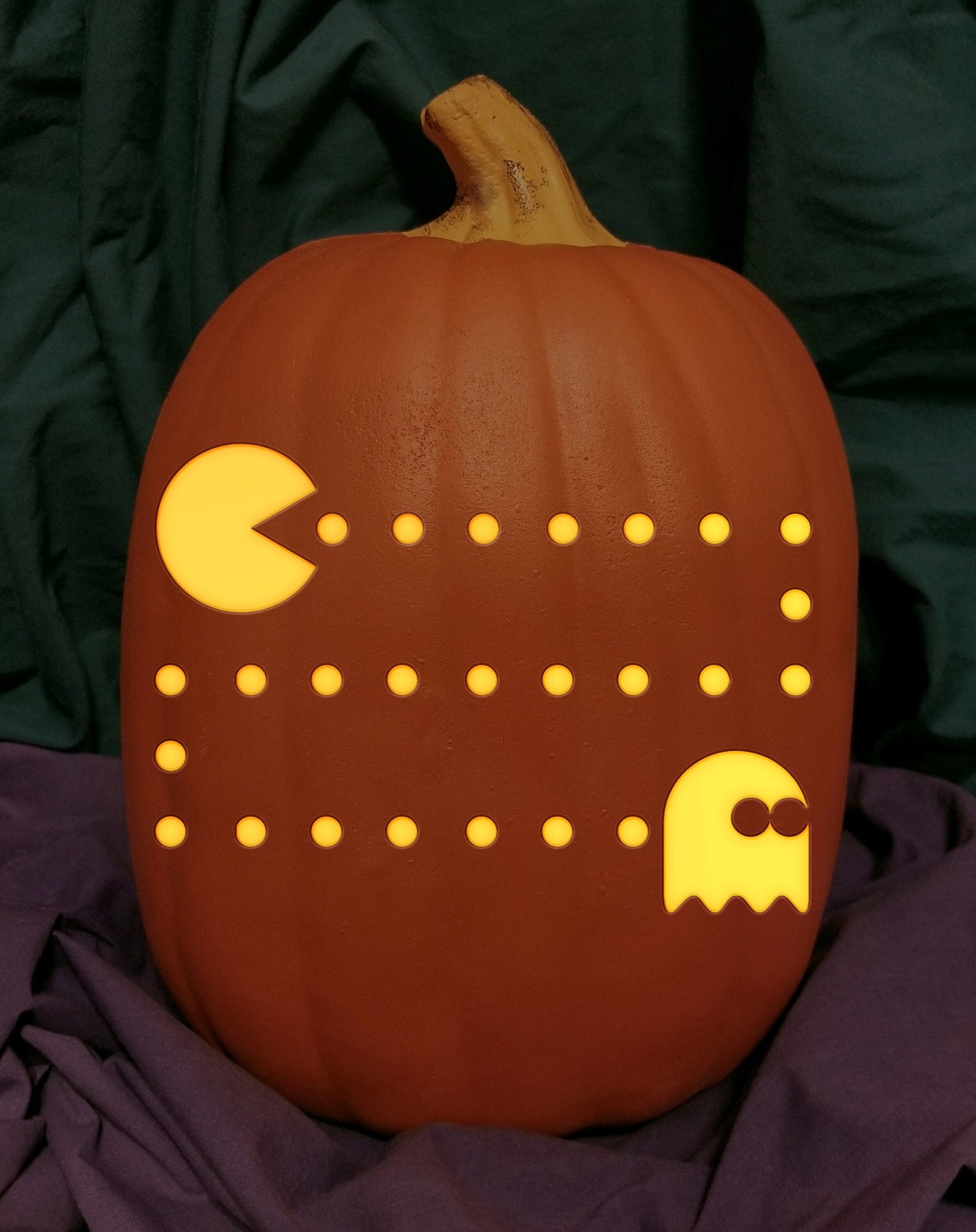 Pac man Carved Foam Permanent Pumpkin Etsy pac-man-carved-foam-permanent-pumpkin-etsy