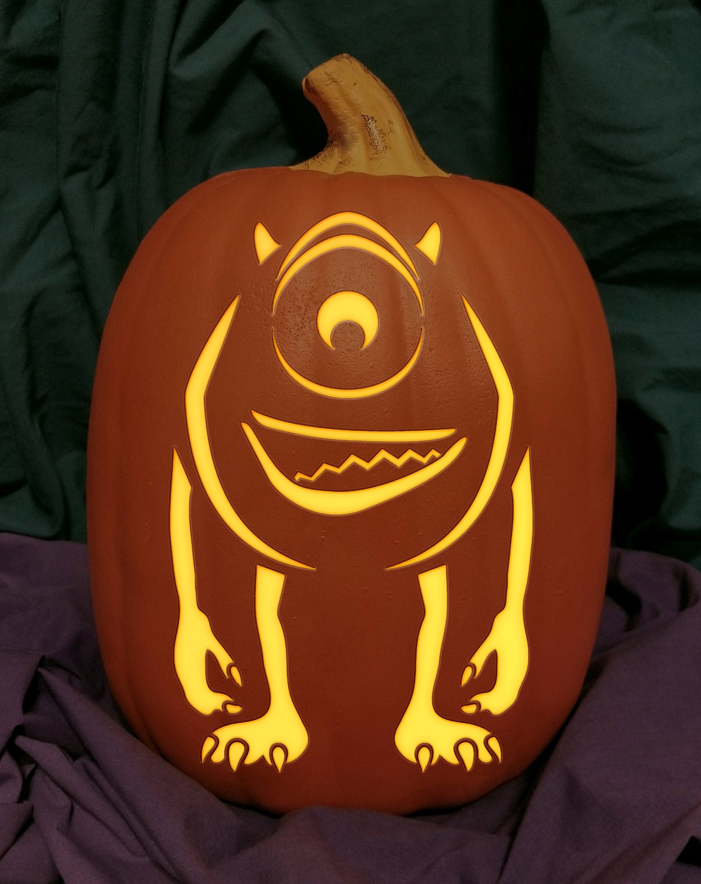 Monsters Inc. Mike Wazowski Carved Foam Permanent Pumpkin Etsy