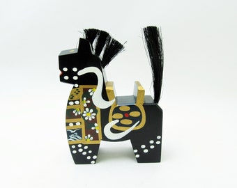Yawatauma/horse.Vintage Wood Carving.Japanese Folk Art.1970s. #fa55