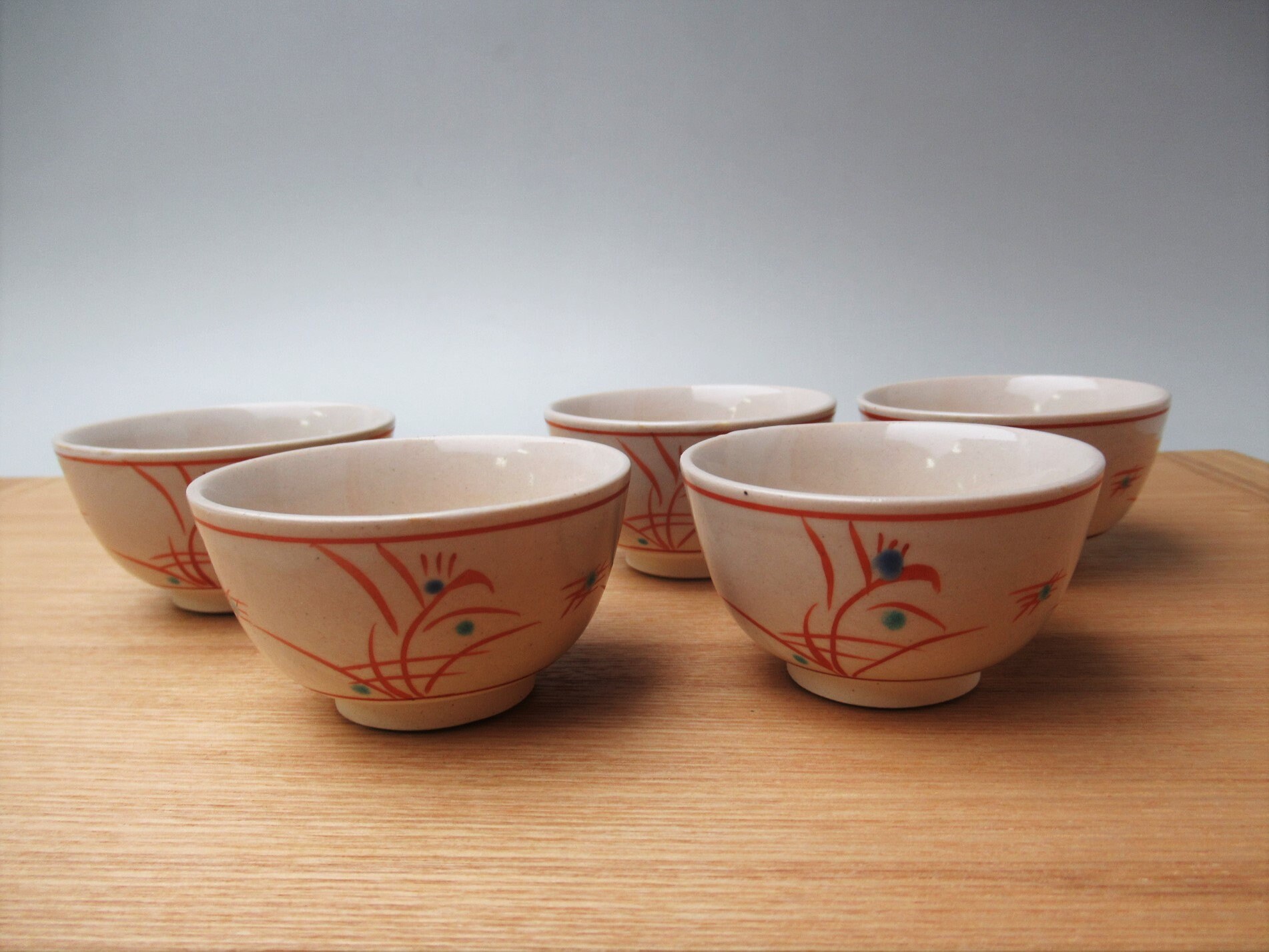 Ochoko AKAE sake cup set. Free shipping. msjapan Etsy