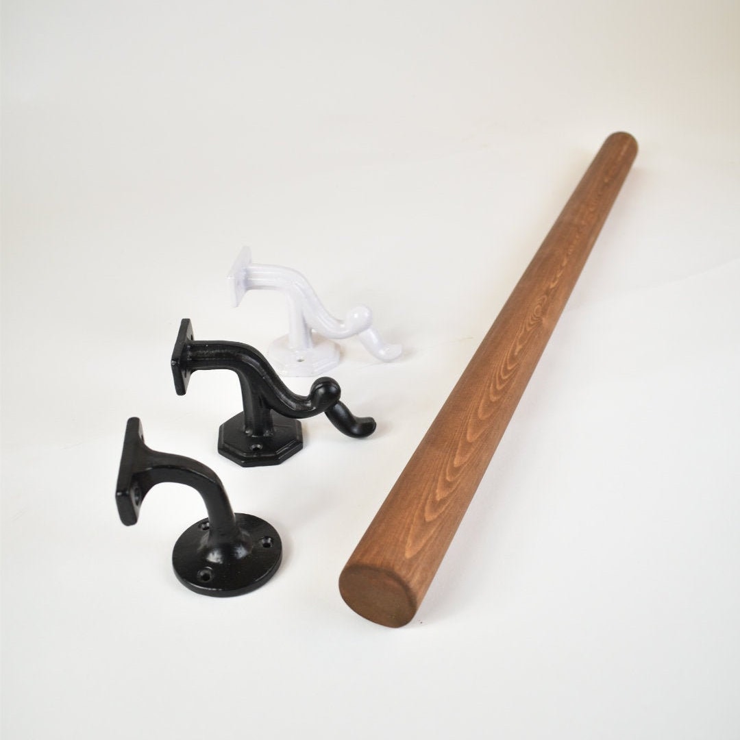 Handrail - Circular Wood & Wrought Iron - Timber Circular - 5cm - Main ...