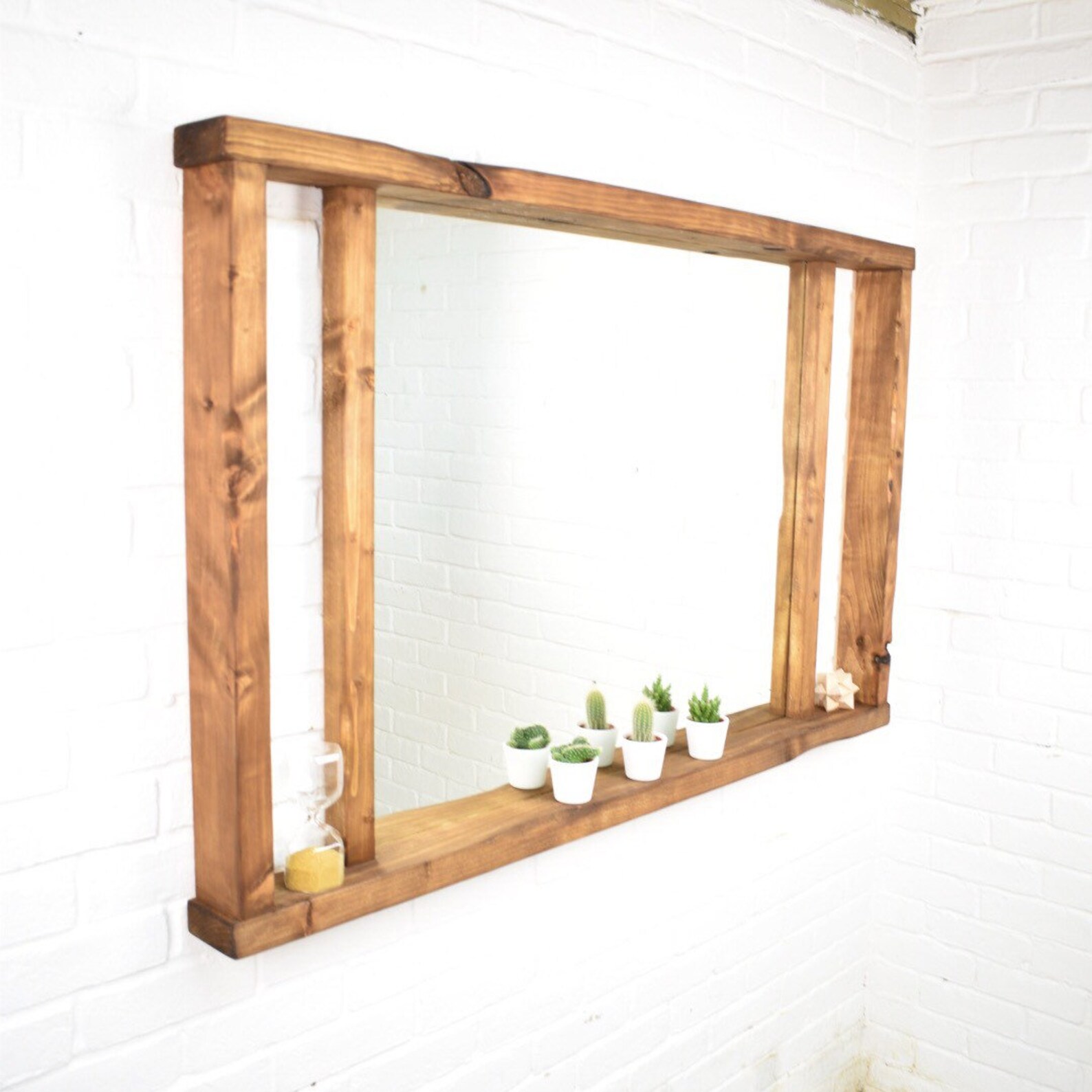 Mirror Shelf Pillar Chunky Wood Etsy
