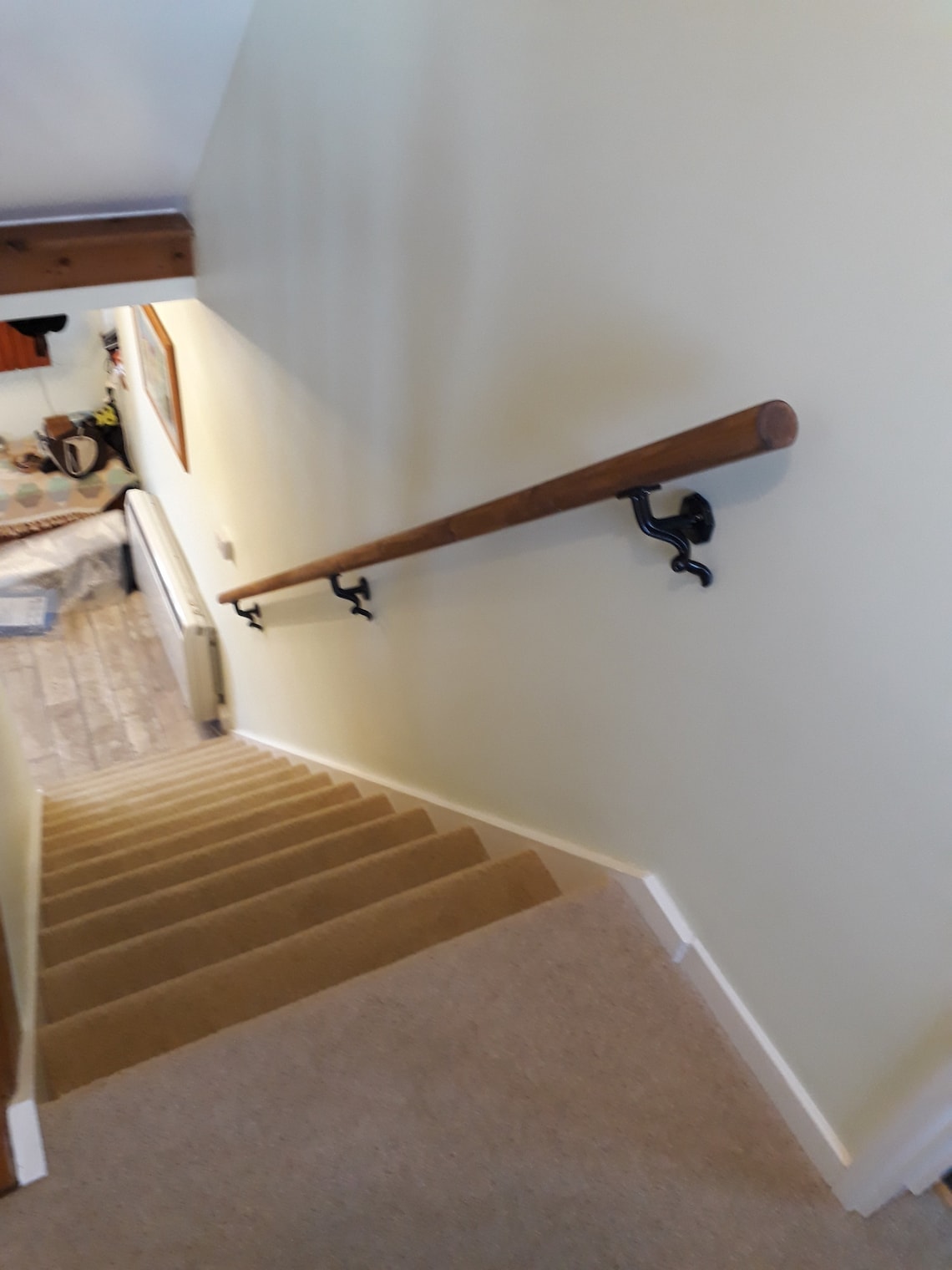 Handrail - Circular Wood & Wrought Iron - Timber Circular - 5cm - Main ...