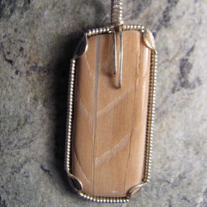Versteinertes Holz und Sterling Silberanhänger