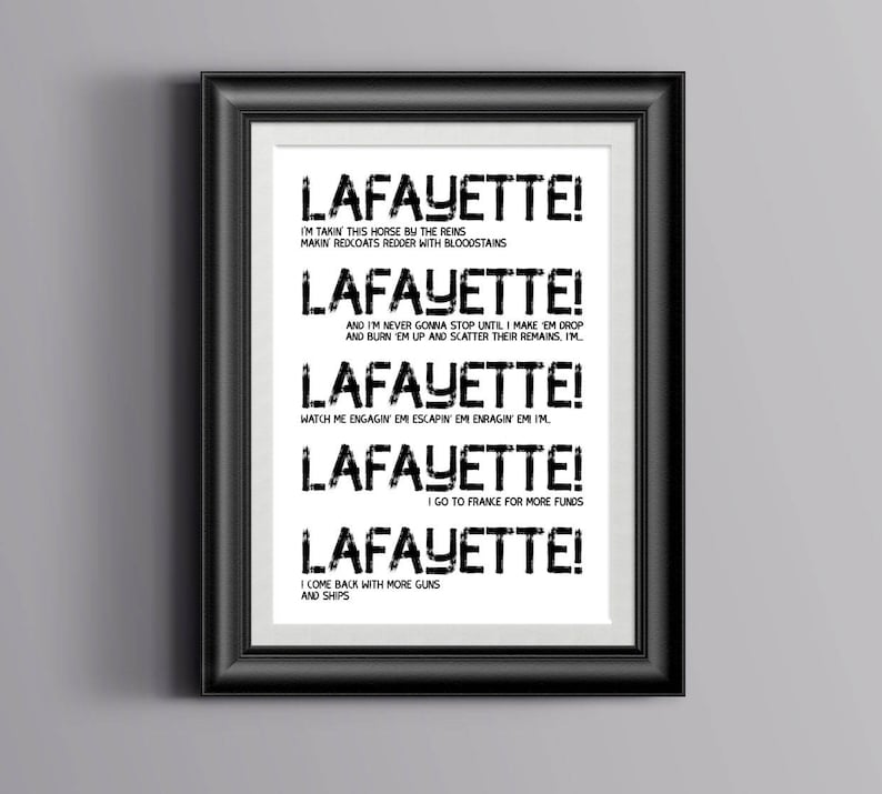 Hamilton Musical Inspired Lafayette Quote Typography Print Etsy UK