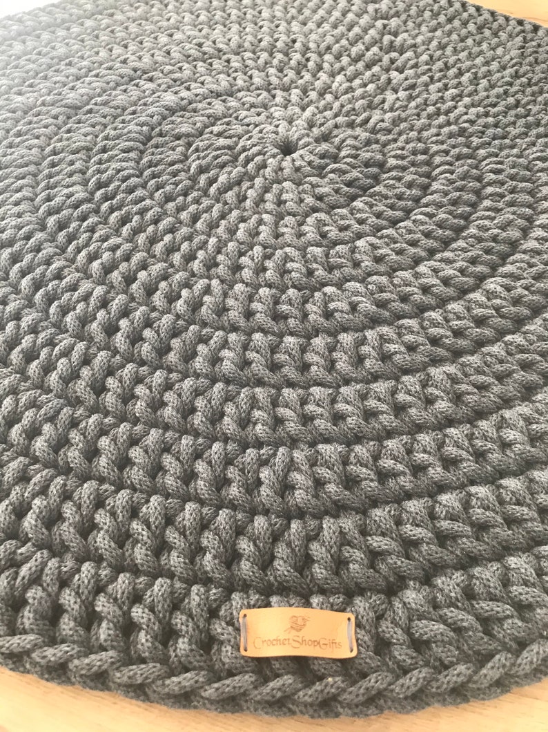 Modern Dark Gray round rug Round area rug Nursery Rug Etsy