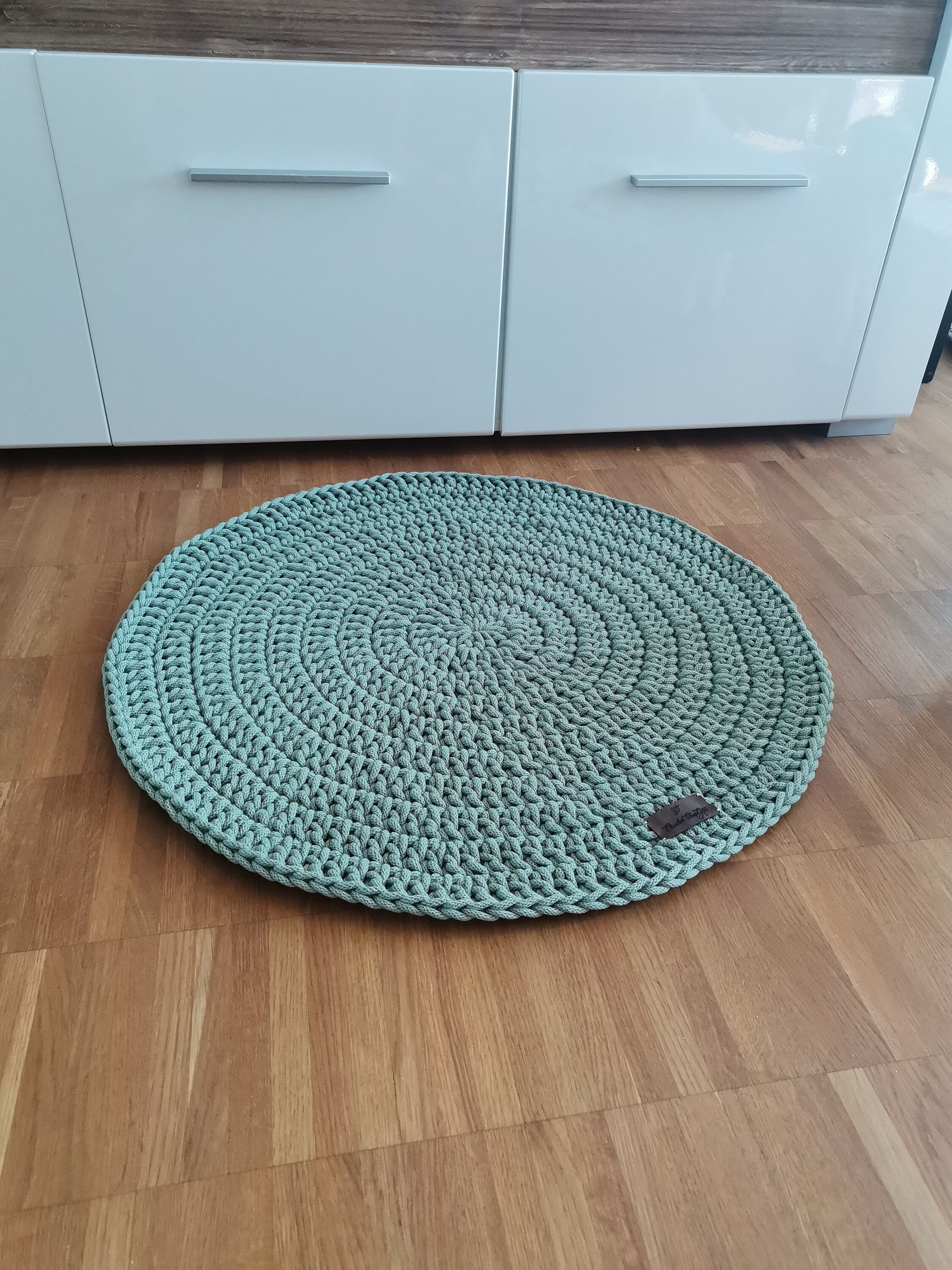Sage Green Round Rug Simple Round Nursery Rugs Large Crochet Etsy