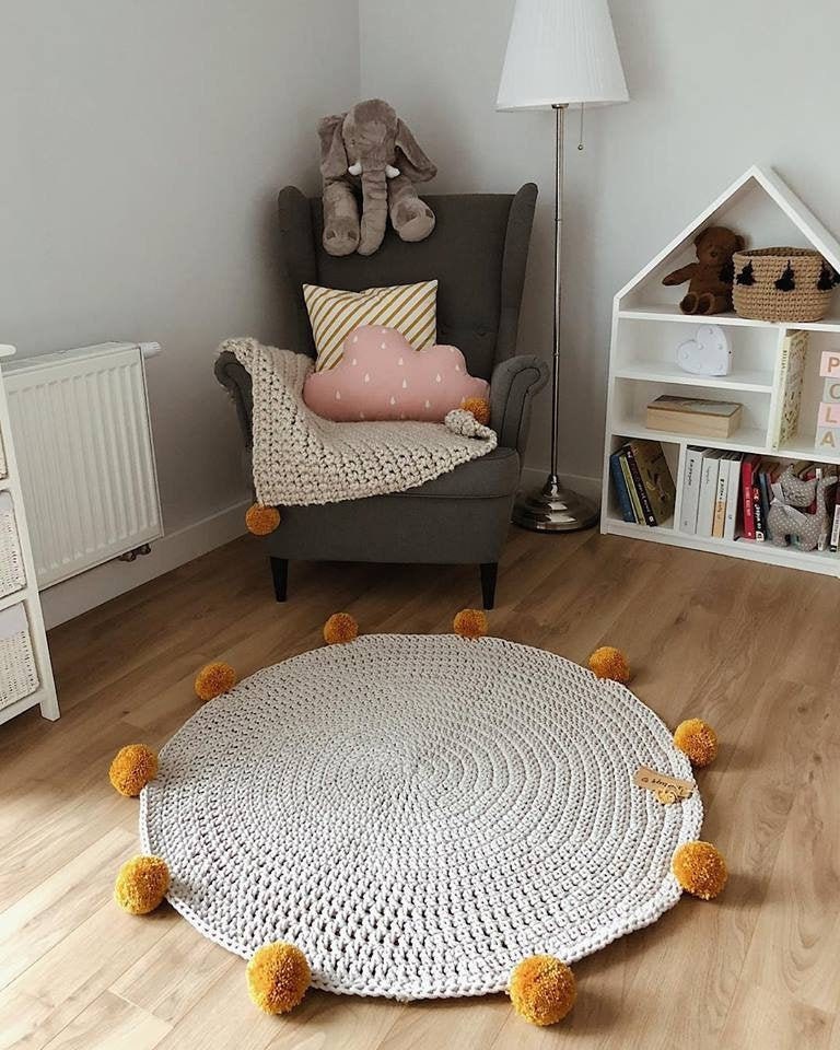 Tapis Rond Braidé, Tapis de Salle Pépinière, Salon, Doux, Pour La Chambre d'enfant, Bains, Fait Comm