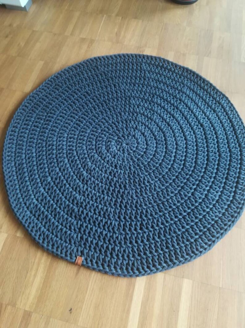 Modern Dark Gray round rug Round area rug Nursery Rug Etsy