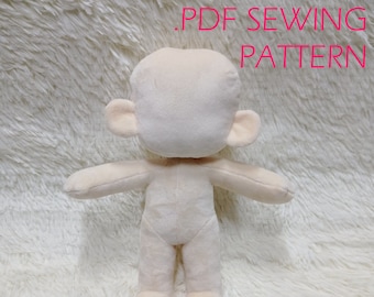 Patron de couture PDF version 2 peluche humaine Chibi