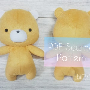 Gomi The Bear Plush PDF Sewing Pattern