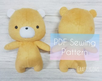 Gomi The Bear Plush PDF Sewing Pattern