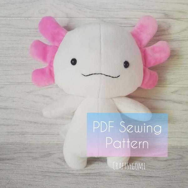 Lola The Axolotl Plush PDF Sewing Pattern