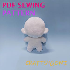 Mini Chibi mänsklig plyschbas sömnadsmönster (PDF-nedladdning)