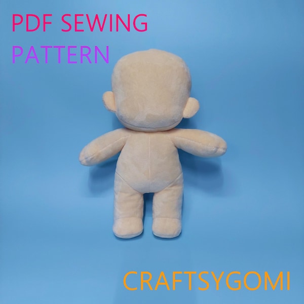 Chibi Human Plush Base Version 1 Sewing Pattern (PDF Download)