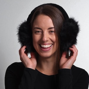 Fluffy Earmuffs: Ultra Soft Winter Ear Warmers - Pink, Grey, Beige, Black
