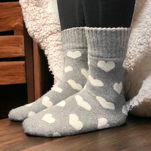 Gift For Her | Heart Ribbed Socks | Cosy Ribbed Socks | Warm bed socks | Perfect Gift   | Valentines birthday Gift   | Wellie socks