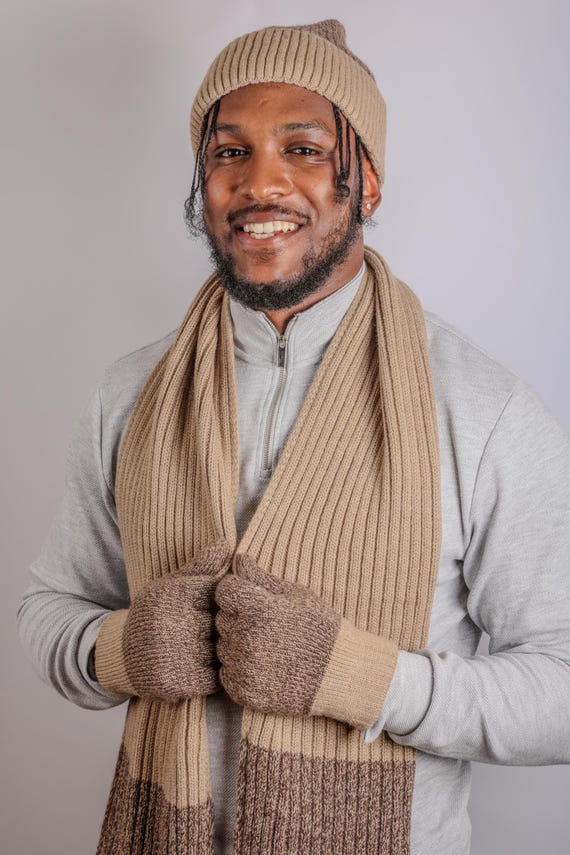 Gift for Him | Marl Scarf, Hat & Glove Set | Winter 