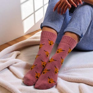 Gift For Her | Happy Highland Cow Ribbed Socks | Cute Cosy Ribbed Socks | Warm bed socks | Perfect gift | Christmas gift | Birthday gift |