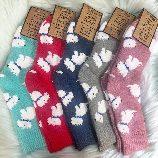 Westie, Stylish and Cosy Socks for Dog Lovers, Christmas stocking fillers, warm socks
