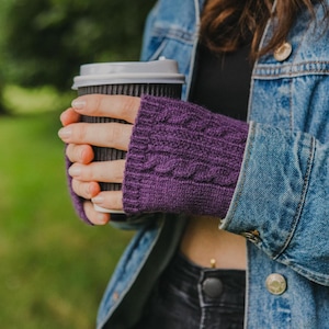 Cable Knit Fingerless Gloves | Cosy Wool Blend Mitts | Unisex | Gift For Him or Her |