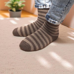 Gift for Him | Super Soft Socks with Two Coloured Stripe | Warm Winter Socks for Men | Soft Bed Socks |