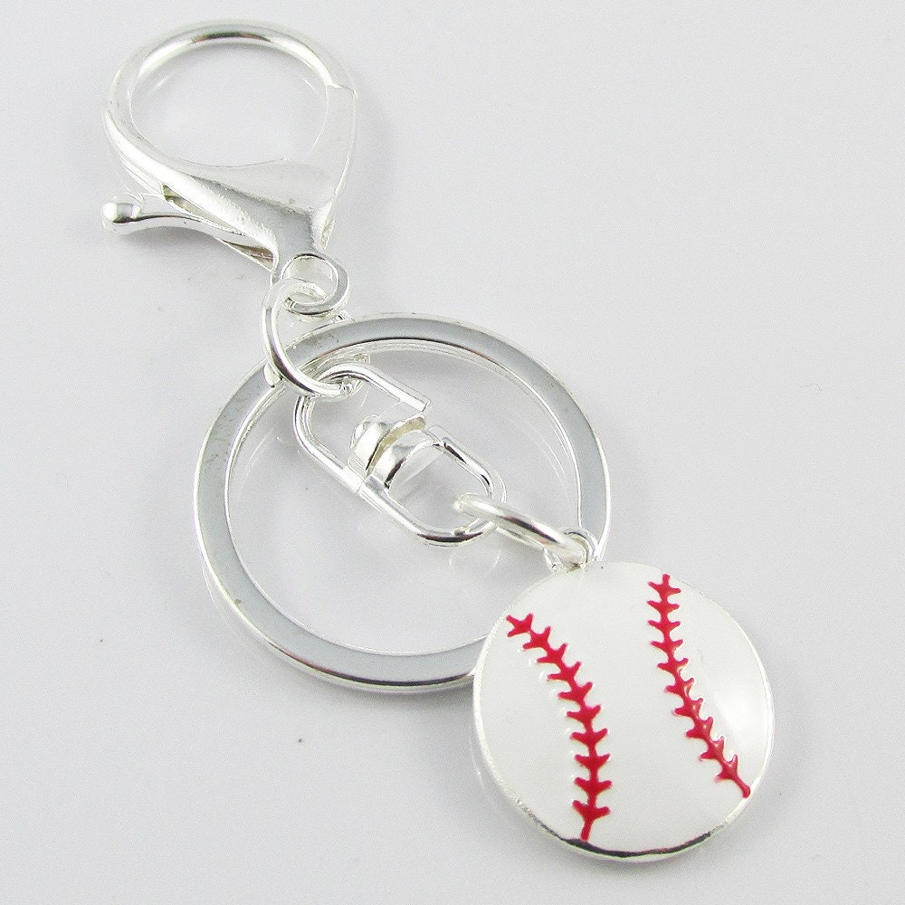 Enamel Baseball Softball Charm Keychain Keyring Sports Coach Etsy