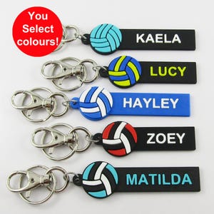 Custom Coloured Team Set Personalised Netball Name Keychains Select Team Size