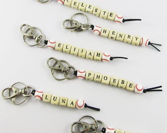 Baseball Softball Name Bag Tag Keychain Team or Player Name You Choose!