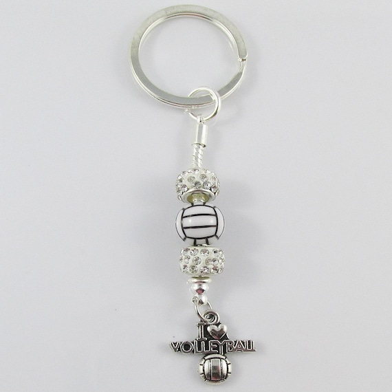 SILVER "I LOVE VOLLEYBALL" CHARM WITH SPLIT RING SILVER "I LOVE VOLLEYBALL" CHARM WITH SPLIT RING