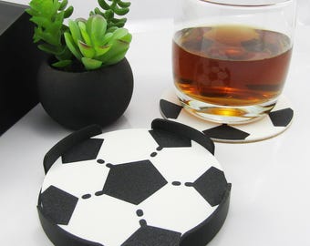 Dessous de verre pour sports de football disponibles individuellement ou par lot de quatre
