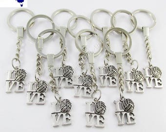 Love Netball Charm Keychain Team set of 10 Sports End Of Season Gift