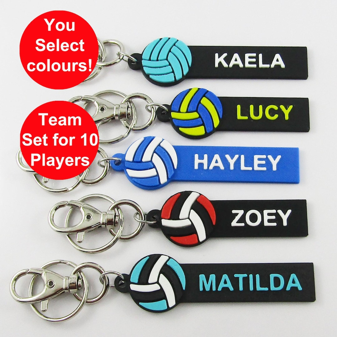 Custom Coloured Set of 10 Personalised Netball Name Keychains - Etsy ...