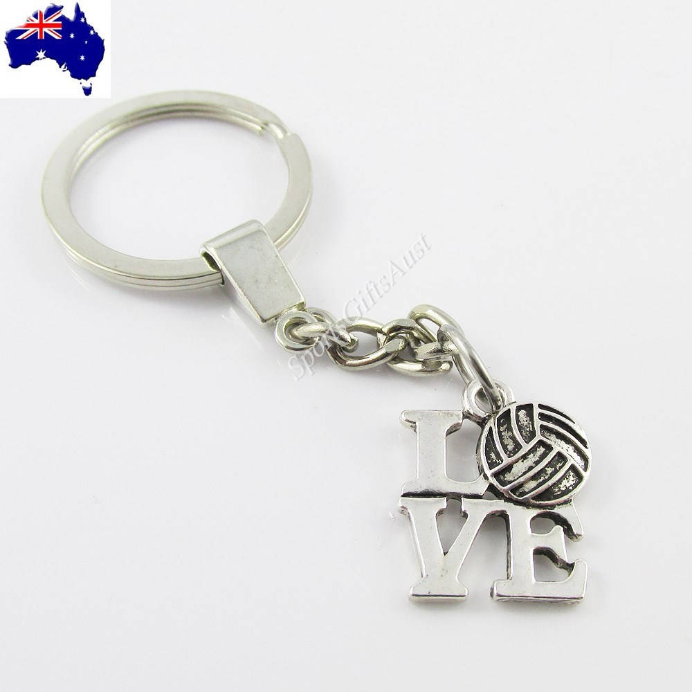 Love Netball Charm Keychain Team Set of 10 Sports End of Season Gift ...