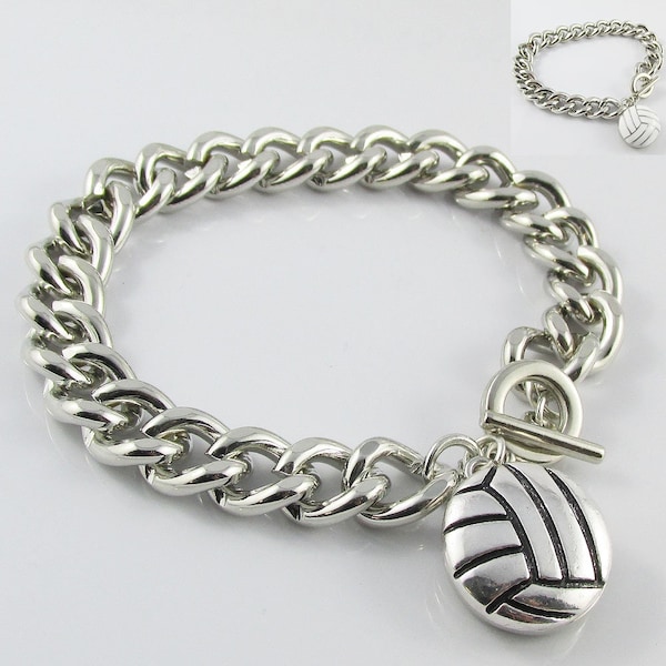 Noosa Style Netball Chunk Button Chain Bracelet 22cm Select Enamel or Metal