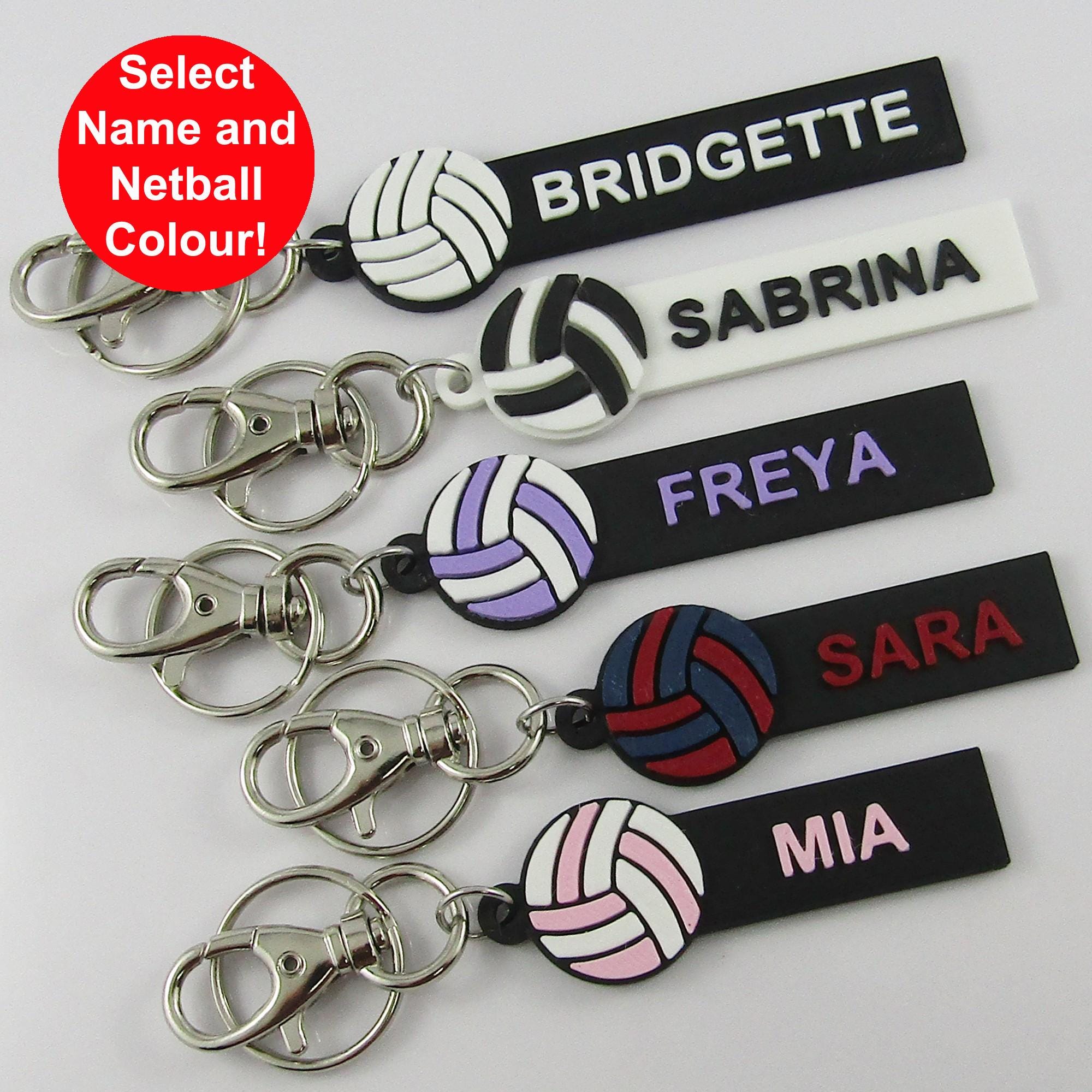 Custom Coloured Personalised Netball Name Keychains - Etsy Australia