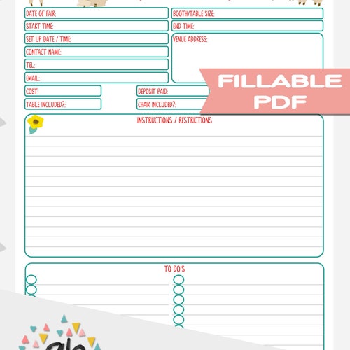 PRINTABLE A4 Craft Fair Tracker Craft Show Log Business - Etsy