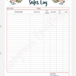 Order Form, Newsletter Sign-up, Craft Fair Info Sheet, Sales Log, Price List, Craft Fair Essentials Bundle of Business Printables, PB1 image 9