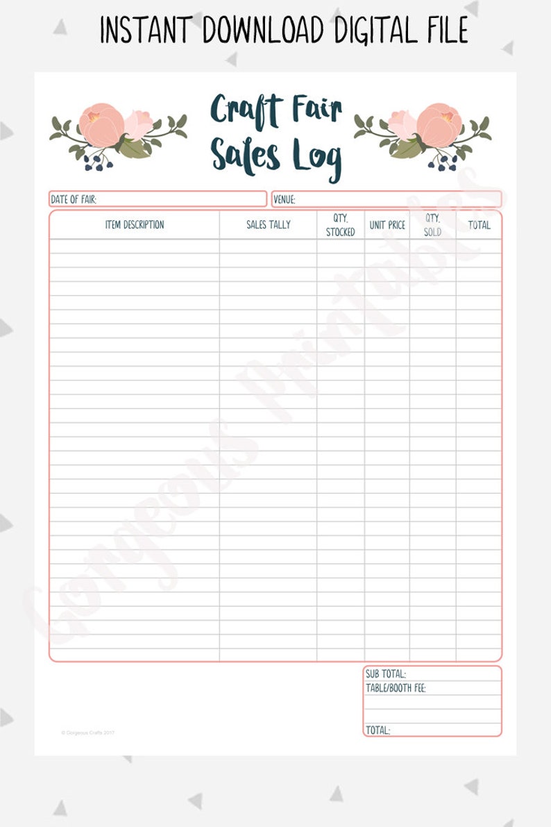 Order Form, Newsletter Sign-up, Craft Fair Info Sheet, Sales Log, Price List, Craft Fair Essentials Bundle of Business Printables, PB1 image 9