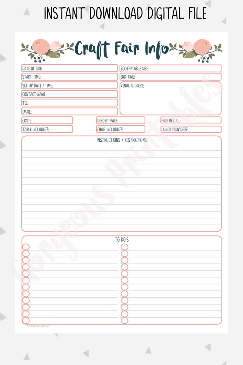 Order Form, Newsletter Sign-up, Craft Fair Info Sheet, Sales Log, Price List, Craft Fair Essentials Bundle of Business Printables, PB1 image 6