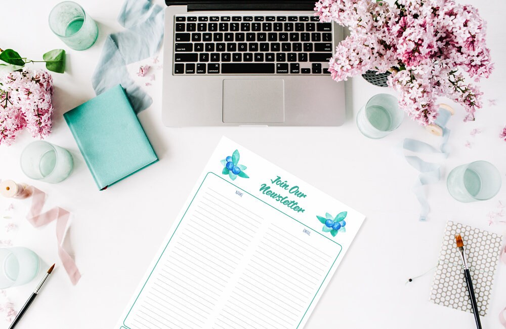 Newsletter Sign up Sheet Printable, Email Subscription List for ...