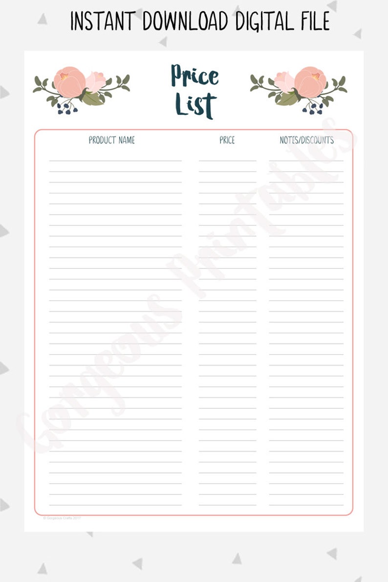 Order Form, Newsletter Sign-up, Craft Fair Info Sheet, Sales Log, Price List, Craft Fair Essentials Bundle of Business Printables, PB1 image 8