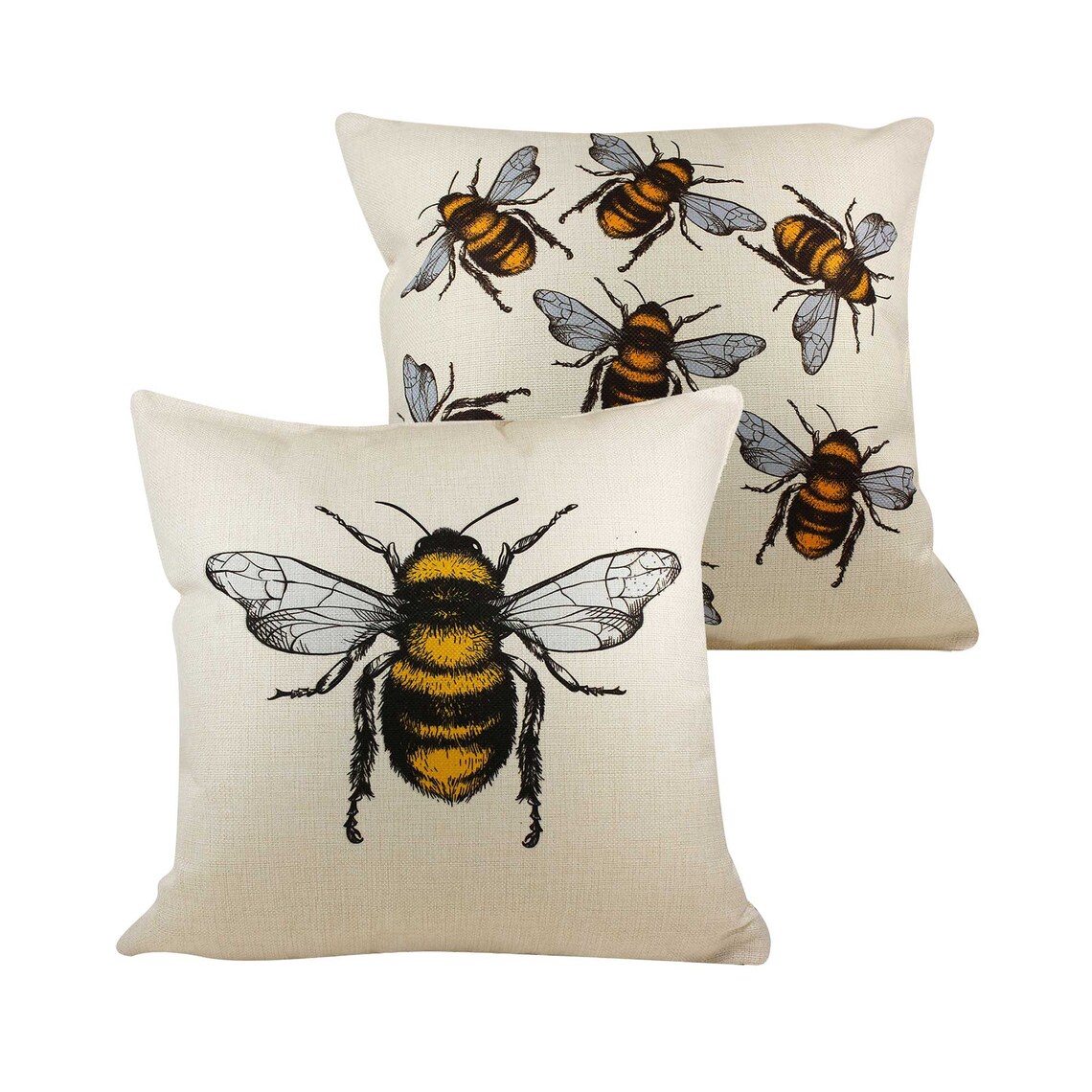 Bee Cushion Cover Cushion Covers UK 40 x 40 Insect Cushions Etsy