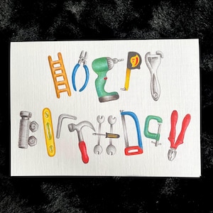 Outils pour cartes d'anniversaire et bricolage, carte vierge 7 x 5 à l'intérieur, constructeur, carte de menuisier